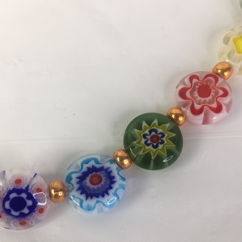 New Alisa Michelle Free People Millefiori Glass Beaded necklace - Picture 7 of 11